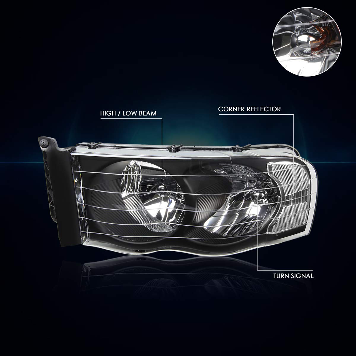 Amazon | ヘッドライトアセンブリ ダッジ・ラム 1500-3500 02-05